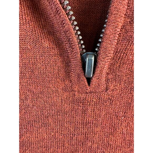 Robert‎ Graham Wool Sweater Mens XL Rust Orange Ribbed Trim Quarter Zip pullover - Picture 4 of 7